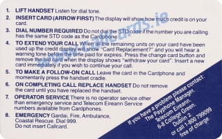 St. Patrick's Day 1991 Callcard (back)