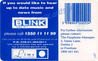 Blink Music Callcard (back)
