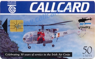 Irish Air Corps Alouette III Callcard (front)