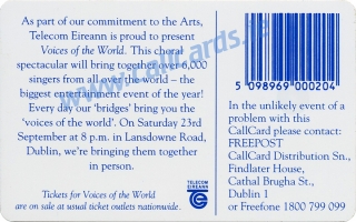 Voices of the World Callcard (back)