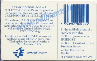 Irish Rail Callcard (back)