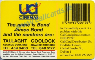 James Bond "GoldenEye" Callcard (back)