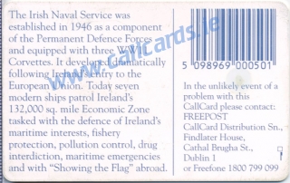 Irish Naval Service (Irish Navy) Callcard (back)