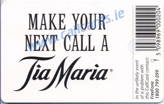 Tia Maria 1996 Callcard (back)