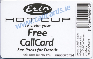 Erin Hot Cup 1997 Callcard (back)