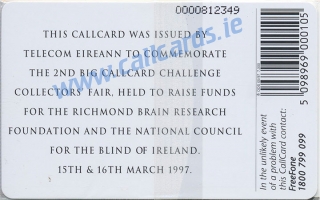 Callcard Challenge Collectors Fair 1997 Callcard (back)