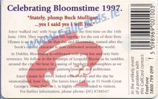 Bloomsday Callcard (back)