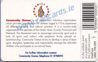 Community Games Callcard (back)