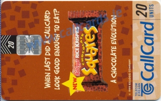 Kellogg's Rice Krispies Chocolate Squares Callcard (front)