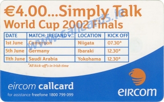Gary Breen World Cup 2002 Callcard (back)