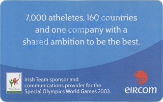 Special Olympics World Games 2003 €7 Euro Callcard (back)